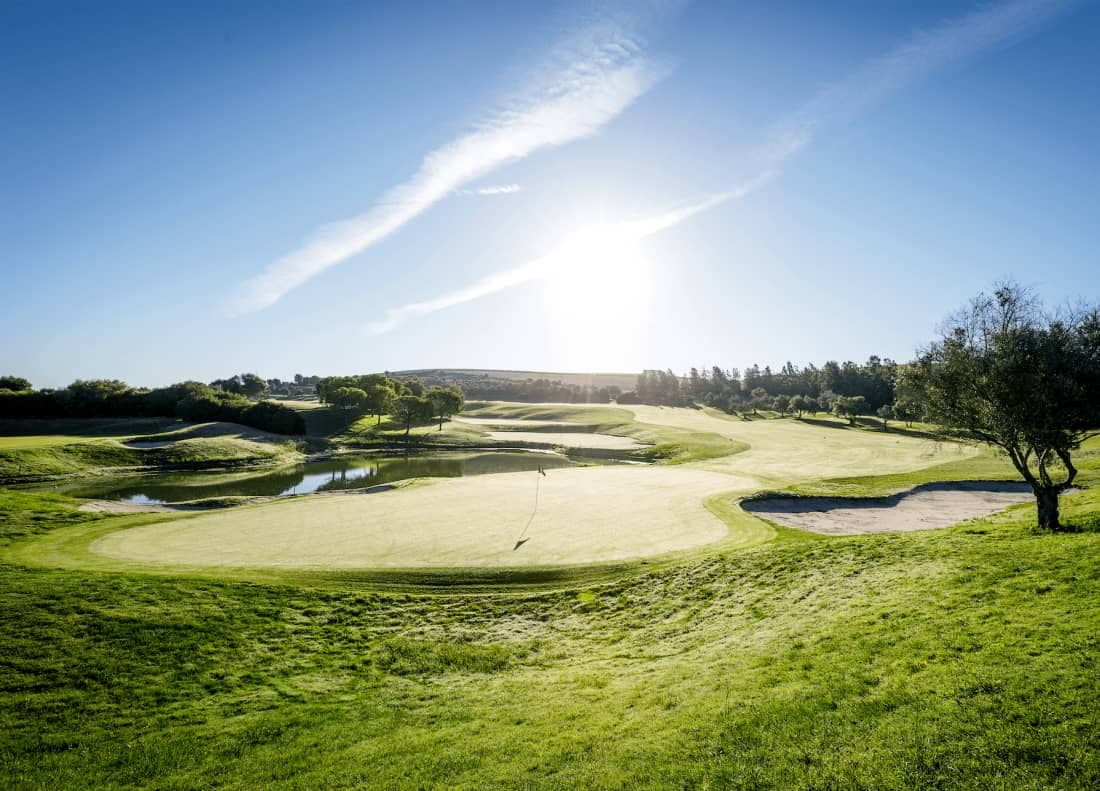 Panoramic view of a golf course in Andalusia